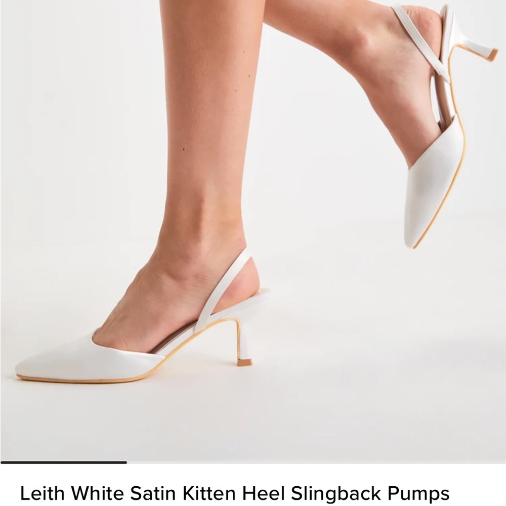 NWOT Lulu's White Kitten Heels